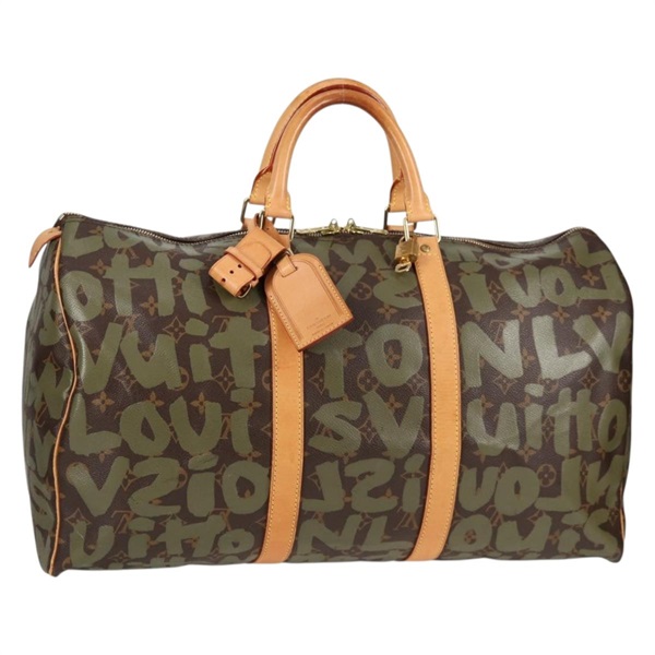 【原宿店限定】ルイ・ヴィトン LOUIS VUITTON キーポル50 ボストンバッグ モノグラム グラフィティ カーキ M92196 レディース 129961V