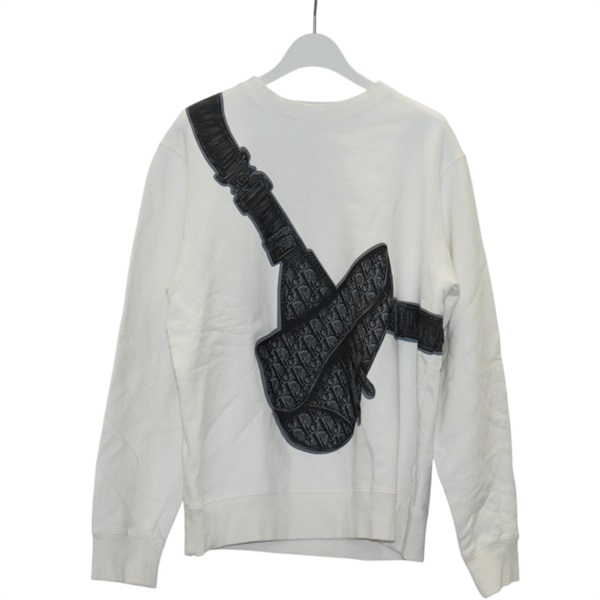 【原宿店限定】クリスチャンディオール Christian Dior 長袖Ｔシャツ トロッター サドル トレーナー コットン ホワイト レディース 128882M
