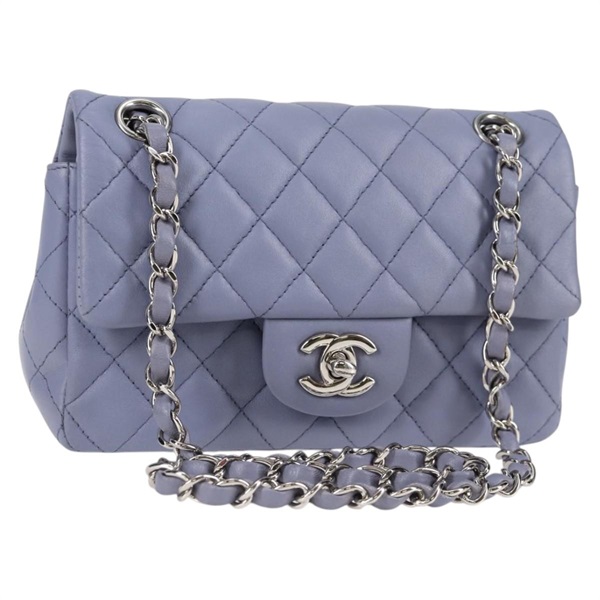 【原宿店限定】シャネル CHANEL ショルダーバッグ マトラッセ チェーン ラムスキン パープル シルバー レディース 132927V