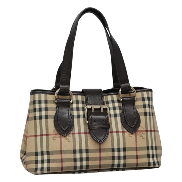 【原宿店限定】バーバリー BURBERRY ハンドバッグ ノバチェック PVCレザー ベージュ ブラウン レディース am7719V