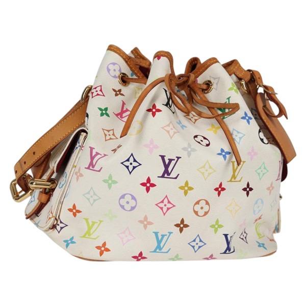 【原宿店限定】ルイ・ヴィトン LOUIS VUITTON プチノエ ショルダーバッグ モノグラムマルチカラー ホワイト M42229 レディース 136626V