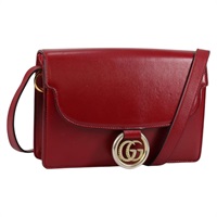 【原宿店限定】グッチ GUCCI ショルダーバッグ GGマーモント レザー レッド ゴールド 589474 レディース BA5558V