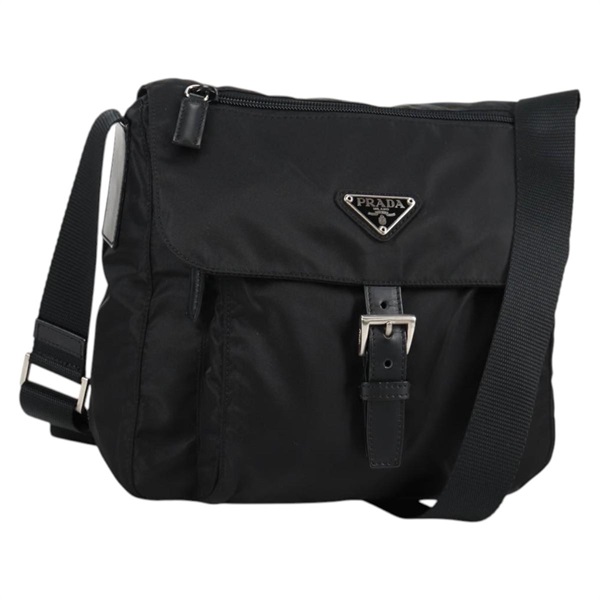 【原宿店限定】プラダ PRADA ショルダーバッグ ナイロン ブラック シルバー レディース yk19365V
