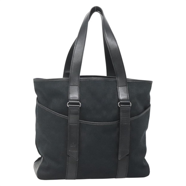 【原宿店限定】グッチ GUCCI トートバッグ GGキャンバス ブラック シルバー 145971 レディース ep10676V