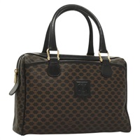 【原宿店限定】セリーヌ CELINE ボストンバッグ マカダムキャンバス PVCレザー ブラック ゴールド レディース am8780V