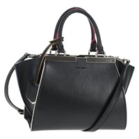 【原宿店限定】フェンディ FENDI プチトゥージュール ハンドバッグ レザー 2way ブラック シルバー レディース 141156V