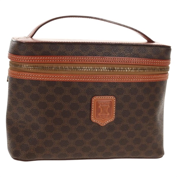 【原宿店限定】セリーヌ CELINE ハンドバッグ マカダムキャンバス PVCレザー ブラウン ゴールド レディース 145189V