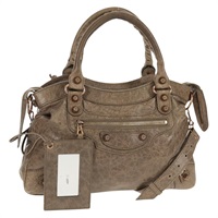 【原宿店限定】バレンシアガ BALENCIAGA ザ ジャイアントタウン ハンドバッグ レザー 2way ブラウン ゴールド 285434 レディース yk19671V