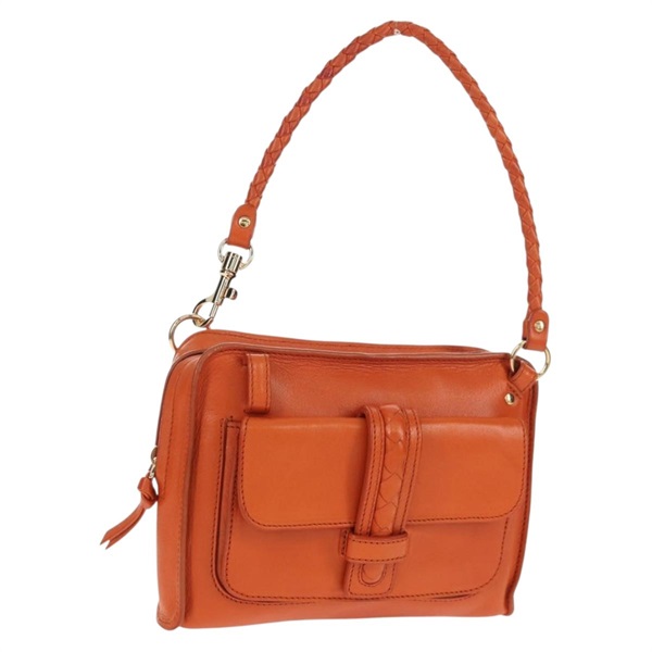 【原宿店限定】ボッテガヴェネタ BOTTEGAVENETA ハンドバッグ イントレチャート レザー オレンジ ゴールド 173398 レディース yk19720V