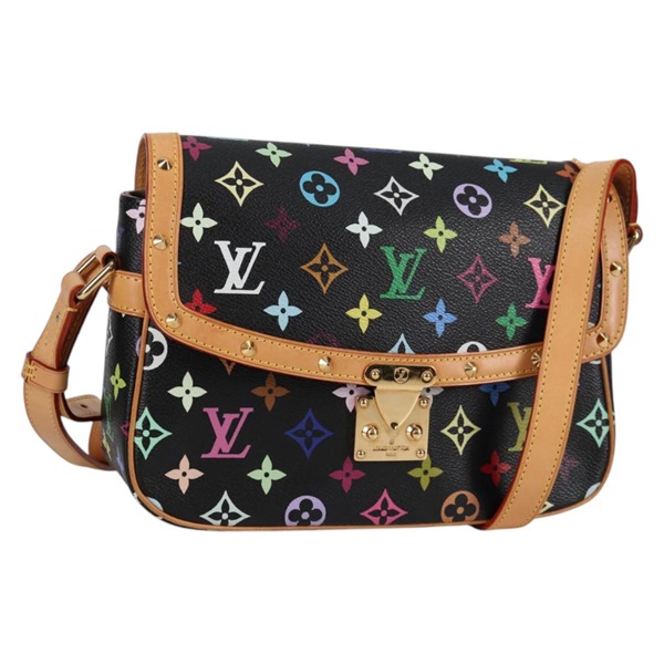【原宿店限定】ルイ・ヴィトン LOUIS VUITTON ソローニュ ショルダーバッグ モノグラムマルチカラー ブラック M92639 レディース 138075V