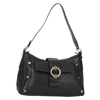 【原宿店限定】ブルガリ BVLGARI ショルダーバッグ レザー ブラック ゴールド レディース 142010V
