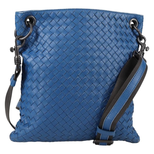 【原宿店限定】ボッテガヴェネタ BOTTEGAVENETA ショルダーバッグ イントレチャート レザー ブルー レディース 142212V