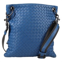 【原宿店限定】ボッテガヴェネタ BOTTEGAVENETA ショルダーバッグ イントレチャート レザー ブルー レディース 142212V