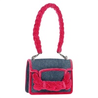 【原宿店限定】ミュウ ミュウ Miu Miu ショルダーバッグ デニム ブルー シルバー レディース 142288V