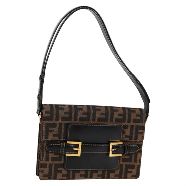 【原宿店限定】フェンディ FENDI ショルダーバッグ ズッカキャンバス ブラック ブラウン レディース 142299V