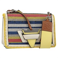【原宿店限定】ロエベ LOEWE ショルダーバッグ バルセロナ レザー イエロー シルバー レディース 128170V