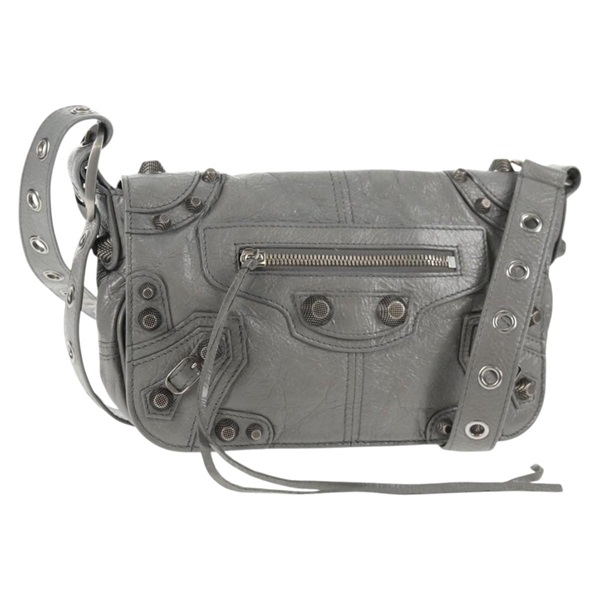 【原宿店限定】バレンシアガ BALENCIAGA フラップバッグXS ショルダーバッグ レザー 2way グレー シルバー 719082 レディース 128190M