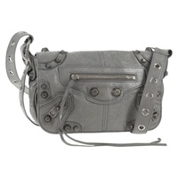 【原宿店限定】バレンシアガ BALENCIAGA フラップバッグXS ショルダーバッグ レザー 2way グレー シルバー 719082 レディース 128190M