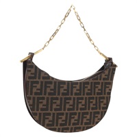 【原宿店限定】フェンディ FENDI ショルダーバッグ ズッカキャンバス チェーン ブラック ブラウン レディース 142905V