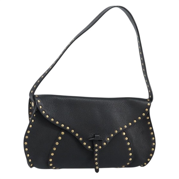 【原宿店限定】セリーヌ CELINE ショルダーバッグ スタッズ レザー ブラック ゴールド レディース 144475V