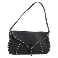 【原宿店限定】セリーヌ CELINE ショルダーバッグ スタッズ レザー ブラック ゴールド レディース 144475V