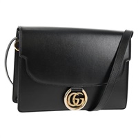【原宿店限定】グッチ GUCCI ショルダーバッグ GGロゴ レザー ブラック ゴールド 589471 レディース 144672M
