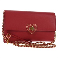 【原宿店限定】プラダ PRADA 財布 チェーンショルダーウォレット サフィアーノレザー レッド ゴールド BT770C レディース 145801V
