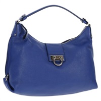 【原宿店限定】サルヴァトーレフェラガモ Salvatore Ferragamo ショルダーバッグ ガンチーニ レザー ブルー シルバー レディース 145880V