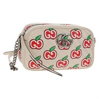 【原宿店限定】グッチ GUCCI ショルダーバッグ GGマーモント スモールカメラバッグ チェーン レザー ホワイト シルバー 447632 レディース 146077M