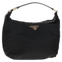 【原宿店限定】プラダ PRADA ショルダーバッグ ナイロン ブラック ゴールド レディース am9262V
