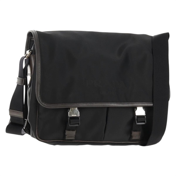 【原宿店限定】プラダ PRADA ショルダーバッグ ナイロン ブラック シルバー レディース am9263V