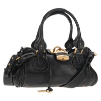 【原宿店限定】クロエ Chloe パディントン ショルダーバッグ レザー 2way ブラック レディース am9330V