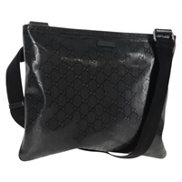 【原宿店限定】グッチ GUCCI ショルダーバッグ GGインプリメ PVC ブラック シルバー 201446 レディース am9344V