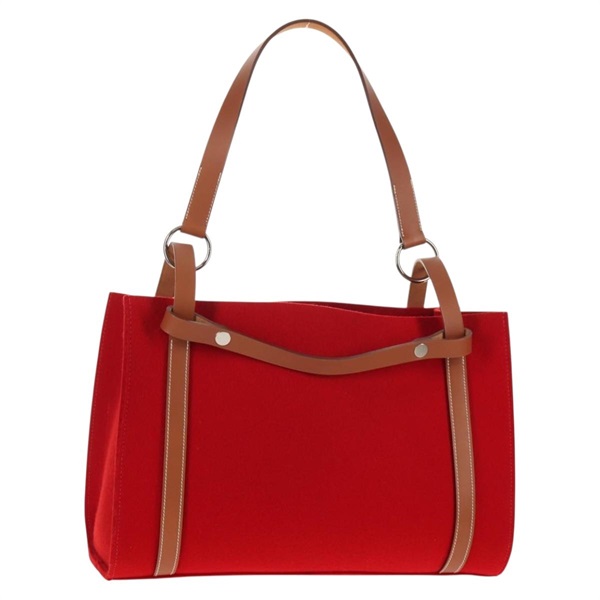 【原宿店限定】エルメス HERMES カバリコル ショルダーバッグ フェルト レッド シルバー レディース bs29978V