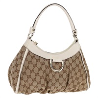 【原宿店限定】グッチ GUCCI ショルダーバッグ アビー GGキャンバス ベージュ ゴールド 190525 レディース 146715V