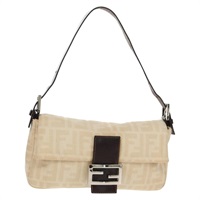 【原宿店限定】フェンディ FENDI マンマバゲット ショルダーバッグ ズッカキャンバス ベージュ シルバー レディース yk19721V