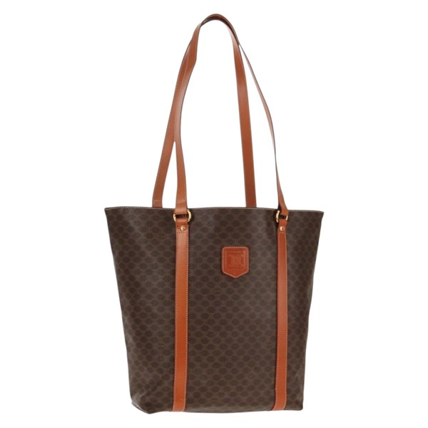 【原宿店限定】セリーヌ CELINE トートバッグ マカダムキャンバス PVCレザー ブラウン ゴールド レディース am9189V