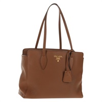 【原宿店限定】プラダ PRADA トートバッグ レザー ブラウン ゴールド レディース am9200V