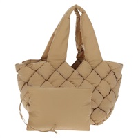 【原宿店限定】ボッテガヴェネタ BOTTEGAVENETA トートバッグ カセット　パデッド イントレチャート ナイロン ベージュ シルバー 670207 レディース sw1603M