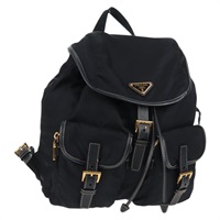 【原宿店限定】プラダ PRADA バックパック ナイロン ネイビー ゴールド レディース 144874M