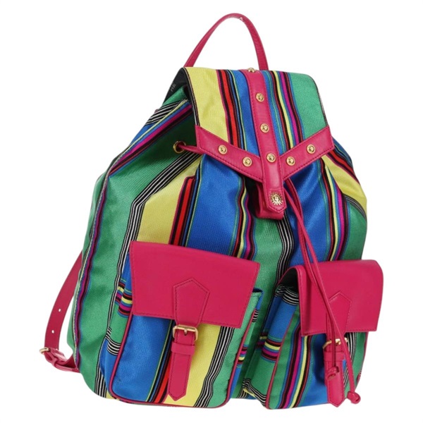 【原宿店限定】ジャンニ・ヴェルサーチ Gianni Versace バックパック キャンバス マルチカラー ゴールド レディース 142845V