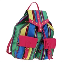 【原宿店限定】ジャンニ・ヴェルサーチ Gianni Versace バックパック キャンバス マルチカラー ゴールド レディース 142845V