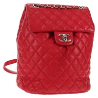 【原宿店限定】シャネル CHANEL バックパック マトラッセ ラムスキン レッド シルバー レディース 145253M