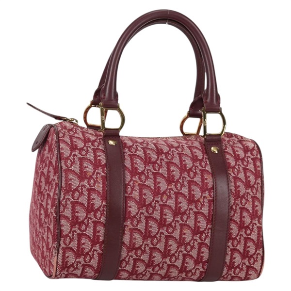 【原宿店限定】クリスチャンディオール Christian Dior ボストンバッグ トロッターキャンバス レッド ゴールド レディース 142678V