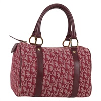 【原宿店限定】クリスチャンディオール Christian Dior ボストンバッグ トロッターキャンバス レッド ゴールド レディース 142678V