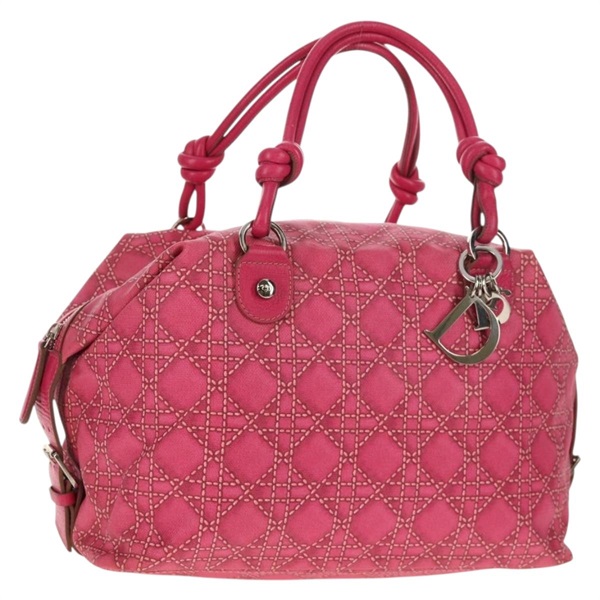 【原宿店限定】クリスチャンディオール Christian Dior ボストンバッグ PVC ピンク シルバー レディース 146341V