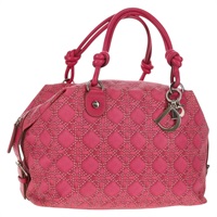 【原宿店限定】クリスチャンディオール Christian Dior ボストンバッグ PVC ピンク シルバー レディース 146341V