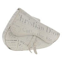 【原宿店限定】クリスチャンディオール Christian Dior ボディバッグ ニュースペーパー サドルバッグ レザー Dior × DANIEL ARSHAM ホワイト シルバー レディース bs