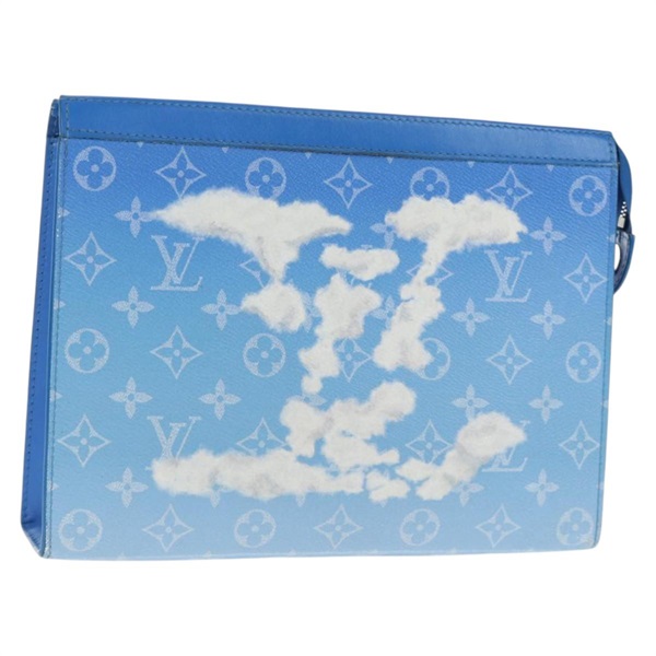 【原宿店限定】ルイ・ヴィトン LOUIS VUITTON ポシェットヴォワヤージュ クラッチバッグ モノグラム クラウズ ブルー ホワイト M45480 レディース 140129M