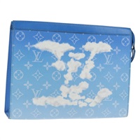 【原宿店限定】ルイ・ヴィトン LOUIS VUITTON ポシェットヴォワヤージュ クラッチバッグ モノグラム クラウズ ブルー ホワイト M45480 レディース 140129M